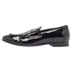 Tom Ford Black Patent Leather Penny Loafers Size 40
