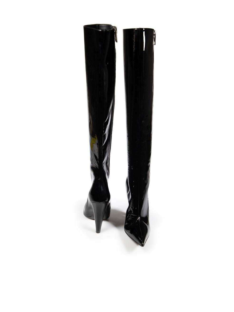 Tom Ford Black Patent Over the Knee Boots Size IT 37 In Good Condition For Sale In London, GB