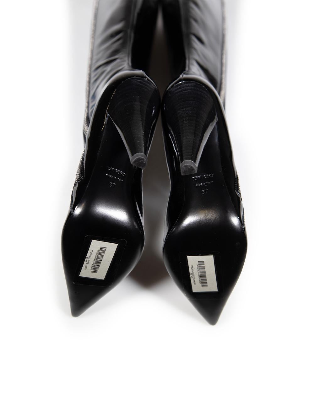 Women's Tom Ford Black Patent Over the Knee Boots Size IT 37 For Sale
