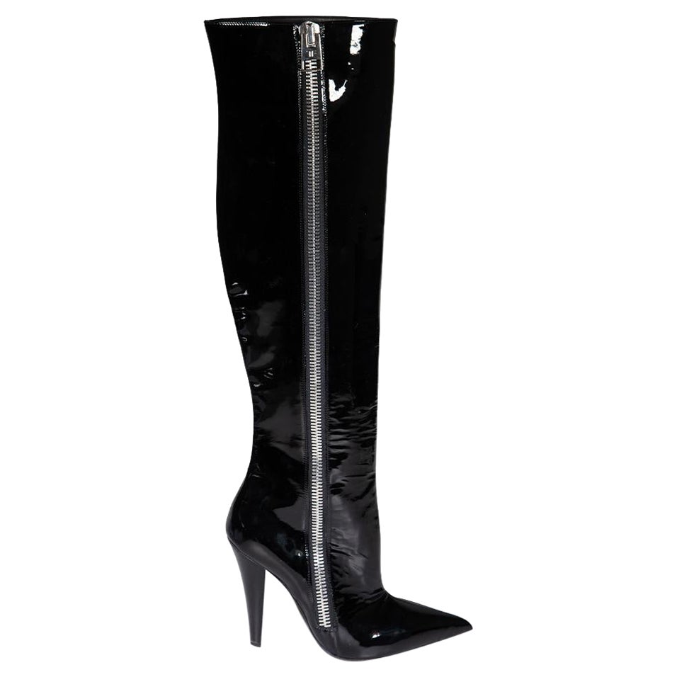 Tom Ford Black Patent Over the Knee Boots Size IT 37