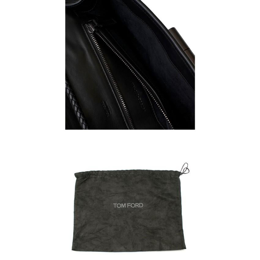 Tom Ford Black Pony Hair & Leather Caged Shoulder Bag With Tassels  For Sale 6