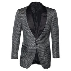 Tom Ford Black Printed Cotton 
Silk Blazer M