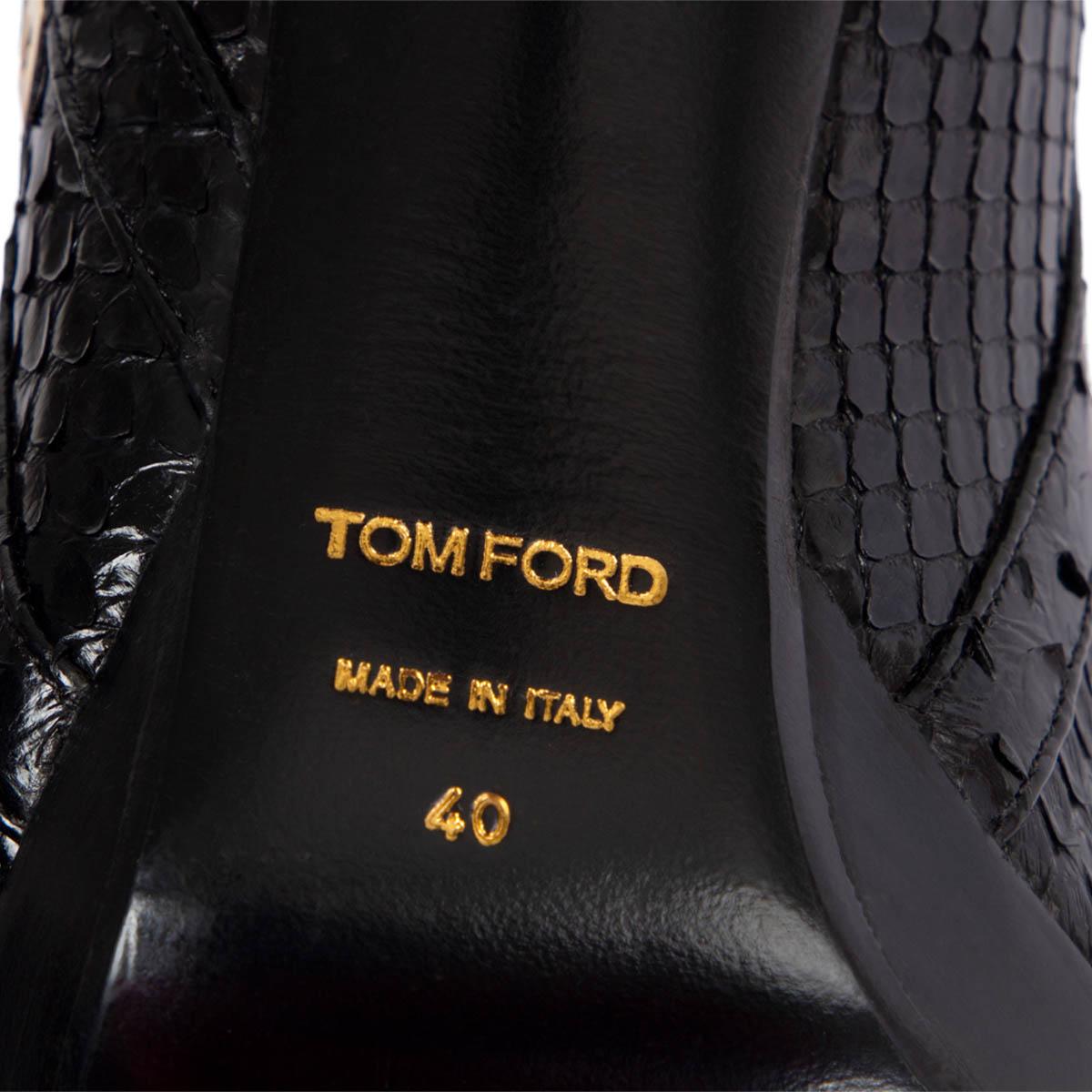 TOM FORD black PYTHON Ankle Boots Shoes 40 For Sale 2