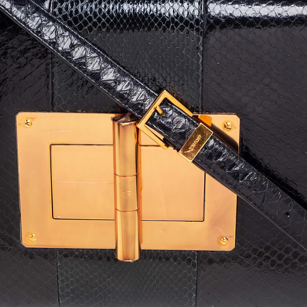 Tom Ford Black Python Large Natalia Shoulder Bag 6