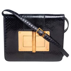 Tom Ford Black Python Large Natalia Shoulder Bag