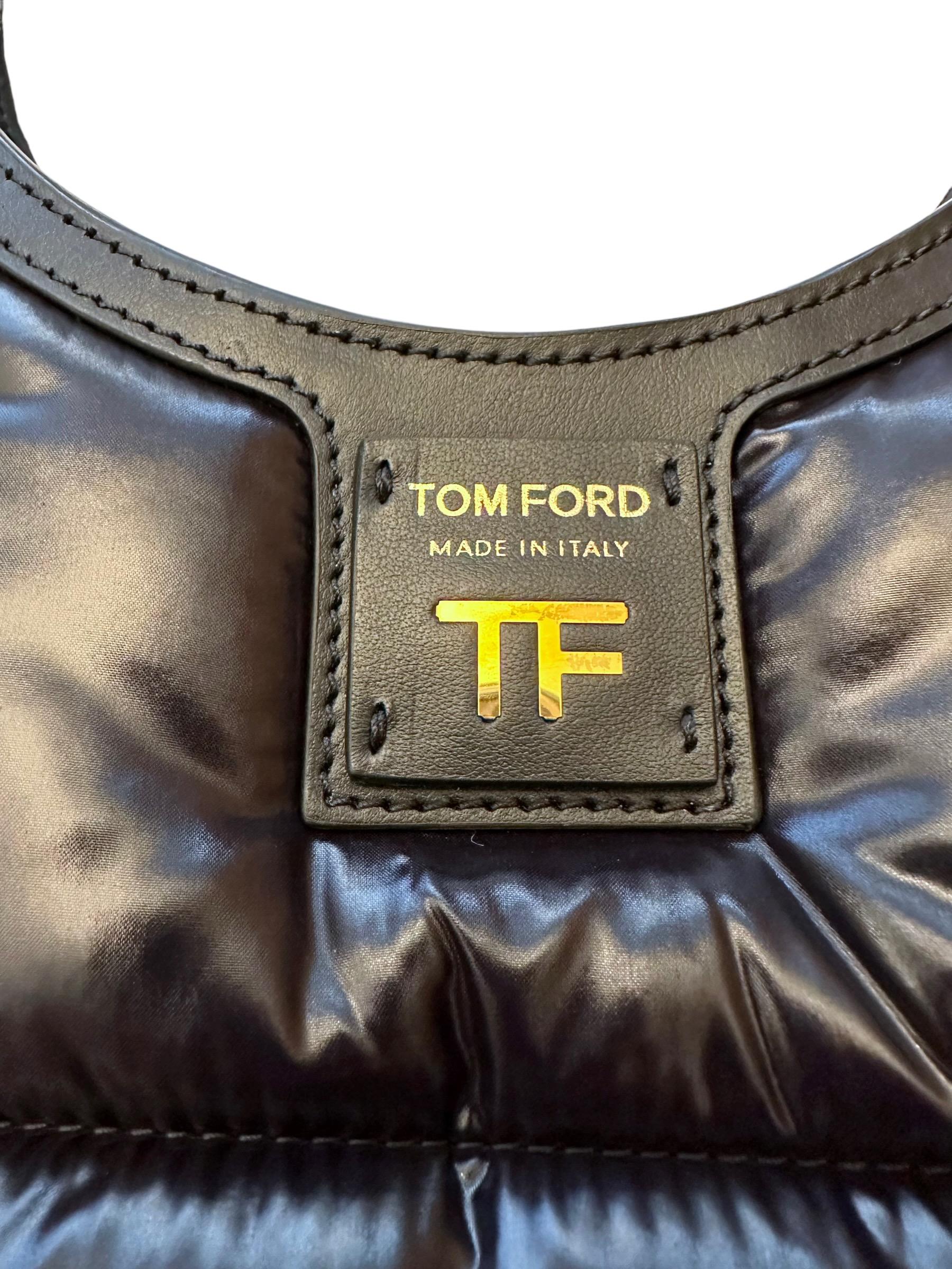 Tom Ford Black Quilted Nylon Puffy Alix Bag For Sale 2