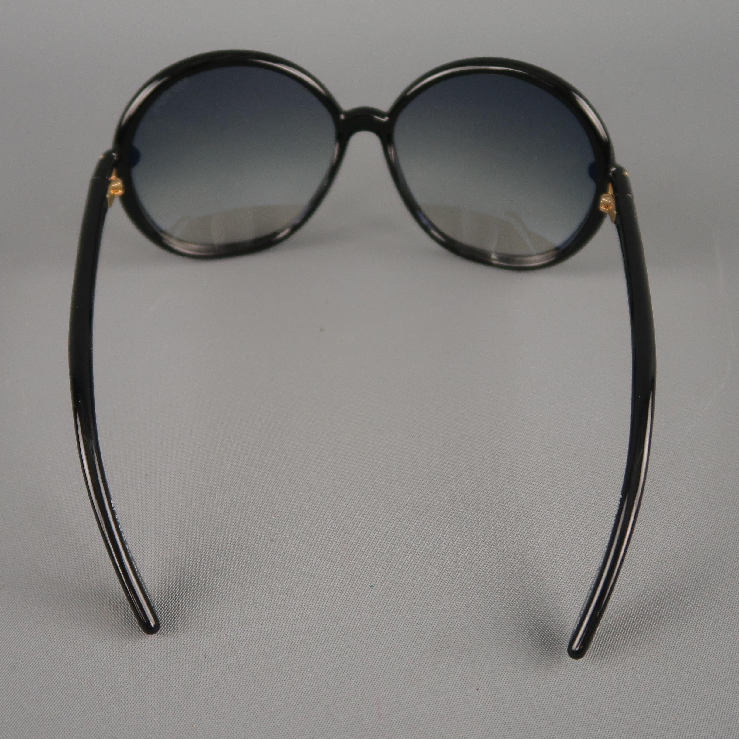 Women's TOM FORD Black Round Ombre Lens CAITHLYN Sunglasses