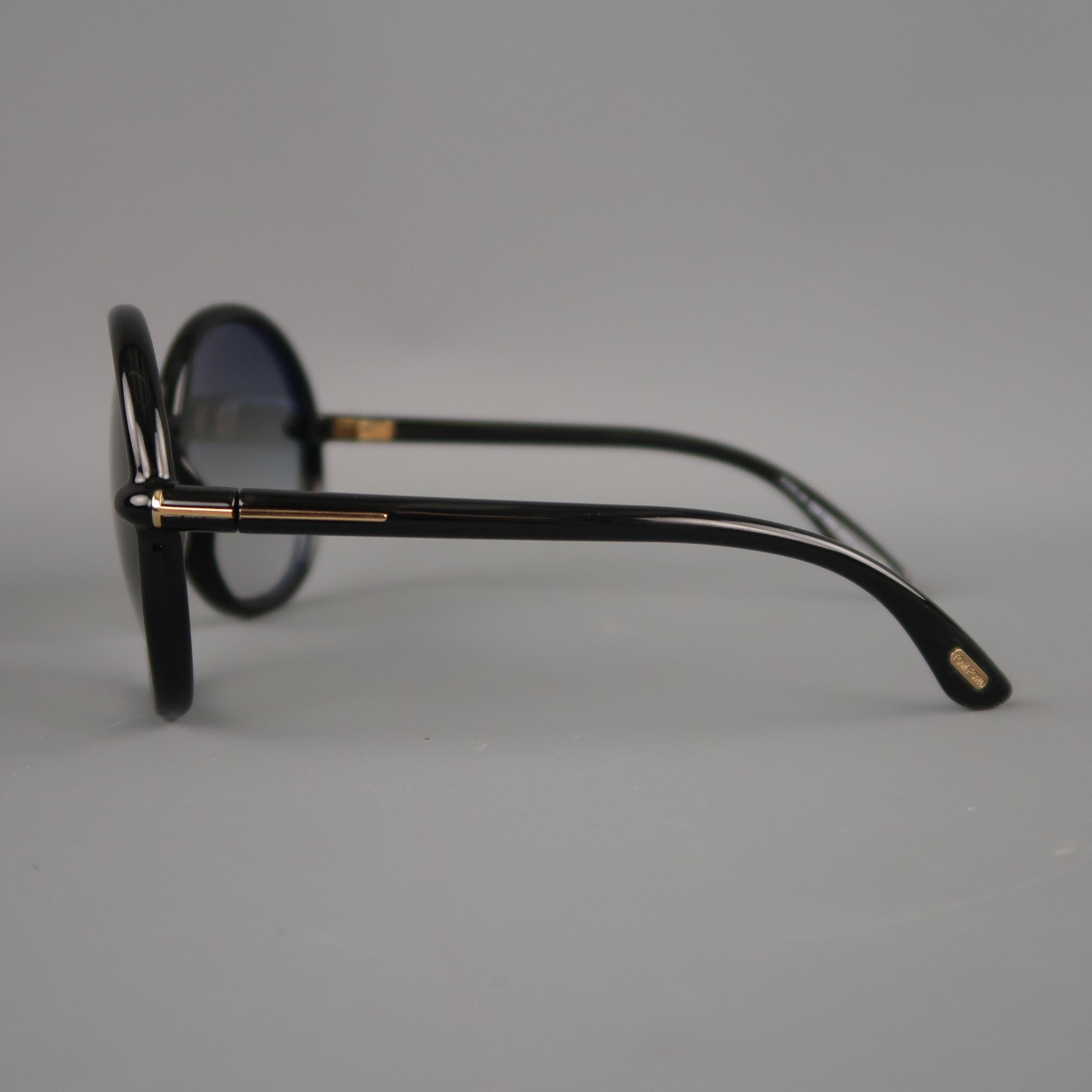 TOM FORD Black Round Ombre Lens CAITHLYN Sunglasses 1