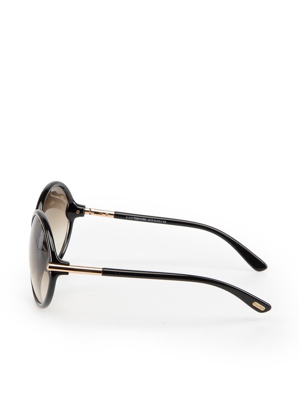 Tom Ford Black Round Oversized Rita Sunglasses In Excellent Condition In London, GB