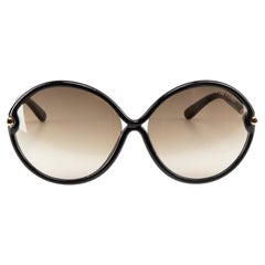 Tom Ford Black Round Oversized Rita Sunglasses
