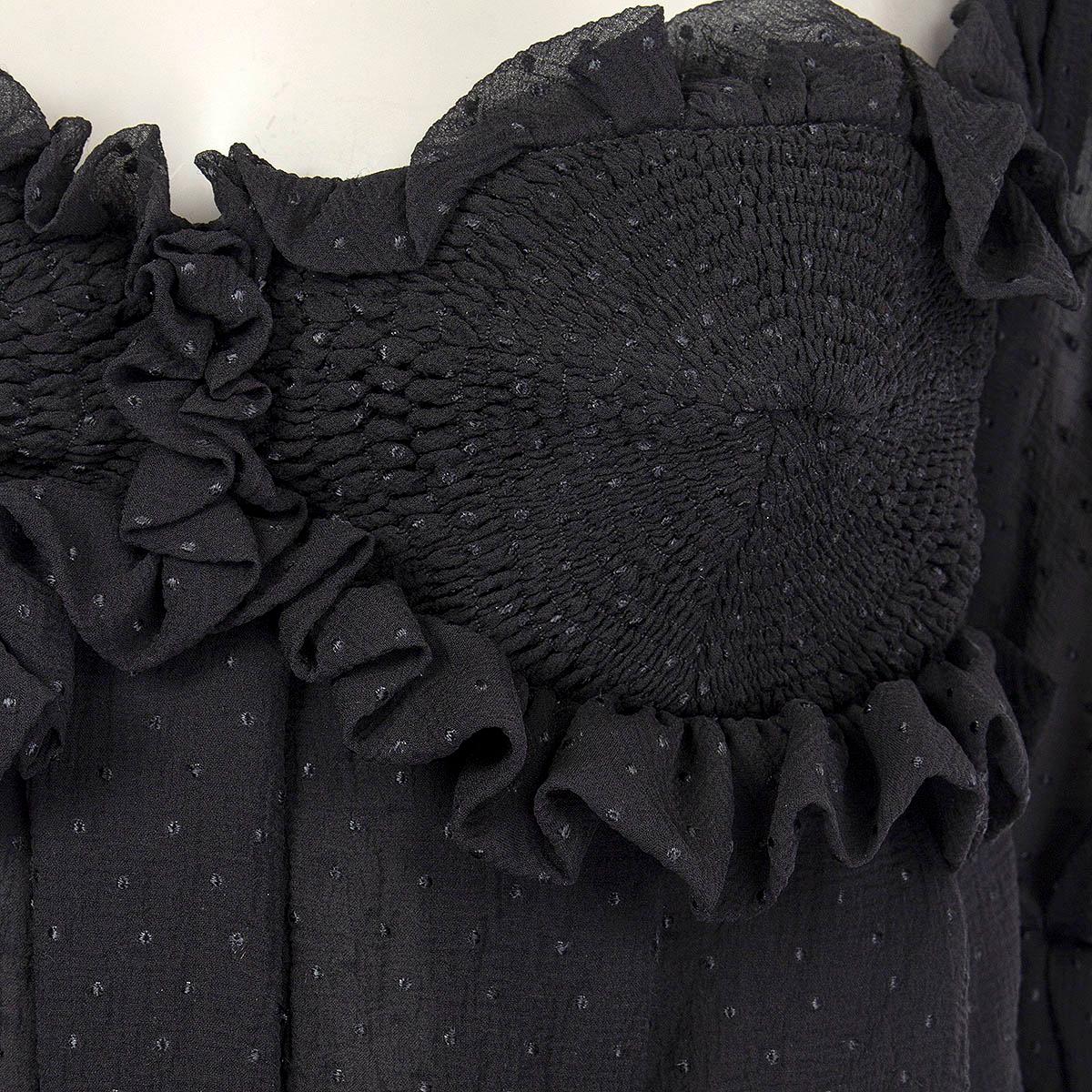 TOM FORD negro RUCHED BUSTIER HALF SLEEVE Blusa Camisa S en venta 2