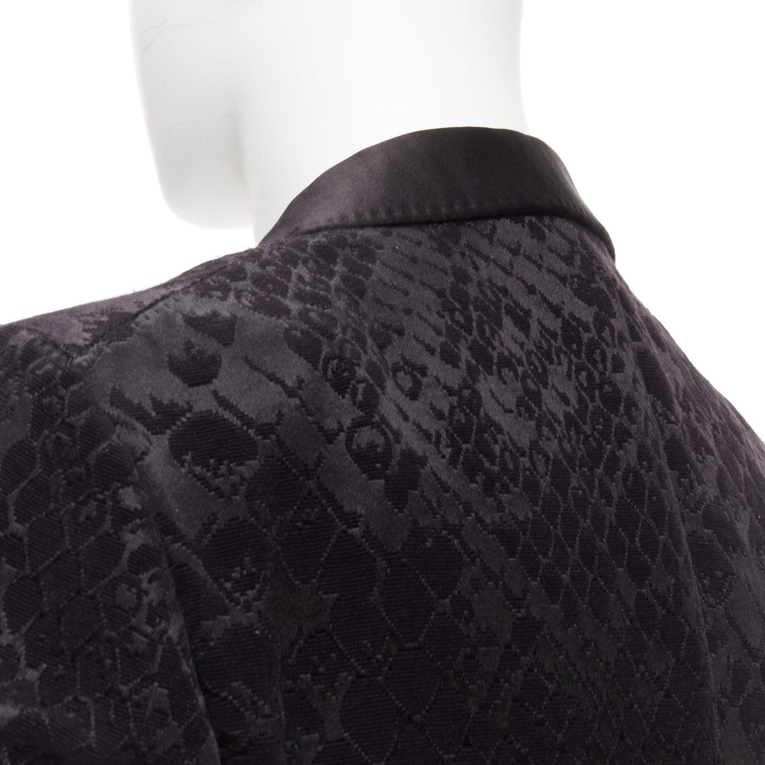 TOM FORD black satin shawl collar python jacquard tuxedo jacket IT50 L For Sale 3
