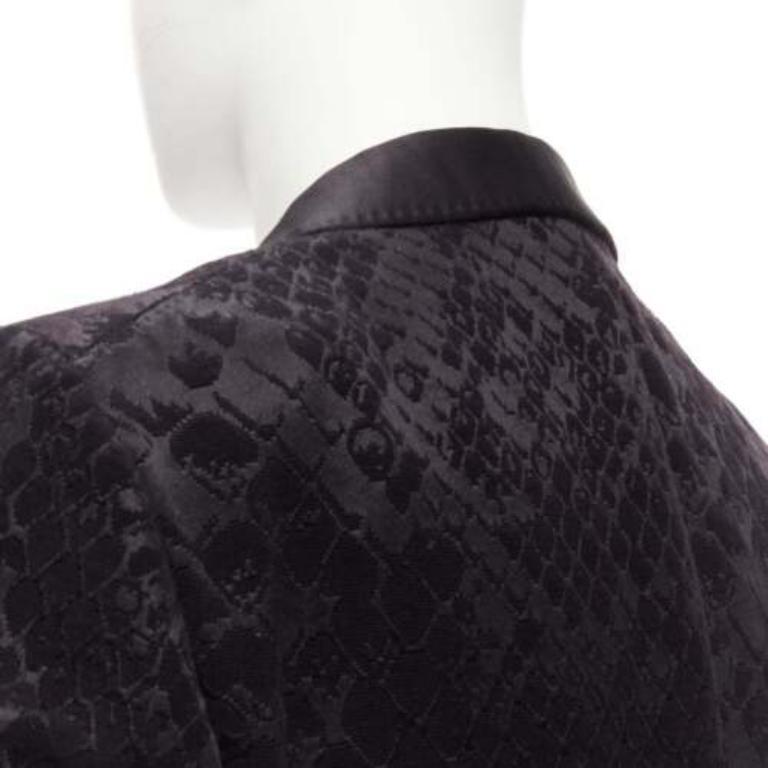 TOM FORD black satin shawl collar python jacquard tuxedo jacket IT50 L 2