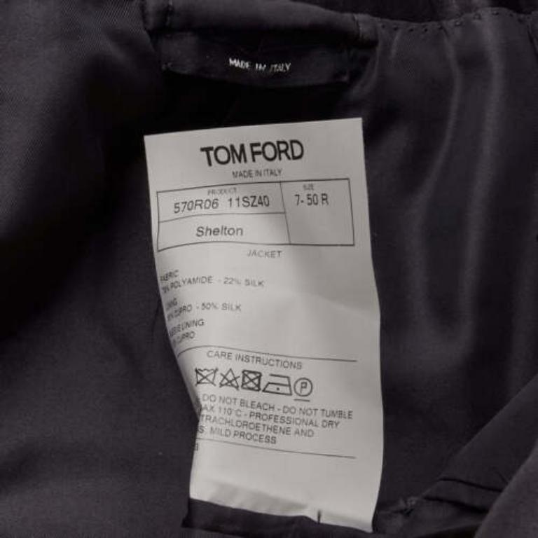 TOM FORD black satin shawl collar python jacquard tuxedo jacket IT50 L 3