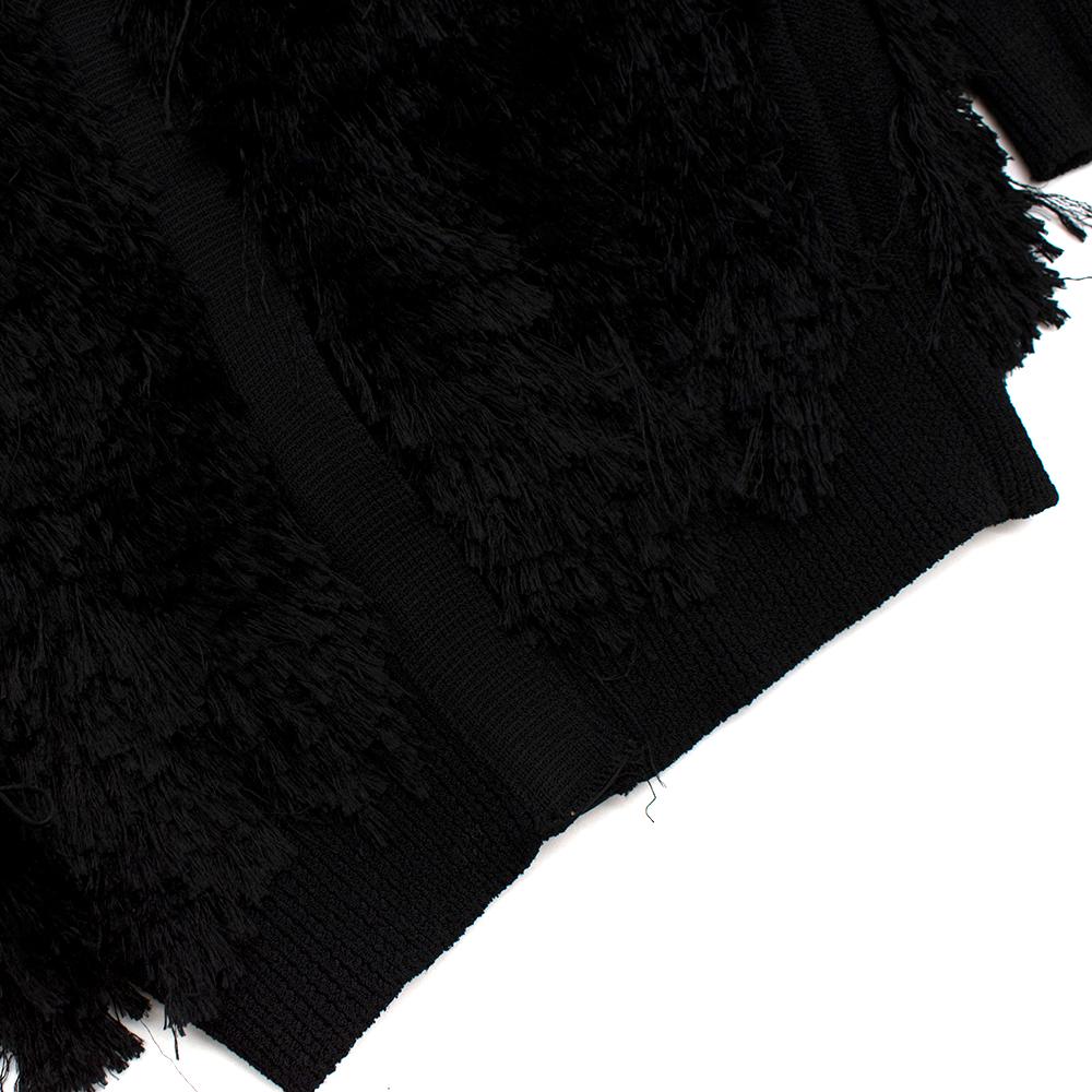 Tom Ford Black SIlk Blend Fringed Cardigan - Size M For Sale 2