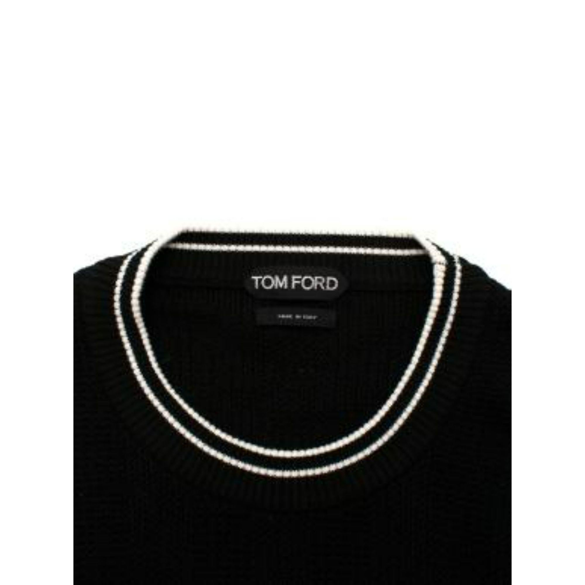 Women's or Men's Tom Ford Black Silk & Cotton Knitted Jumper For Sale