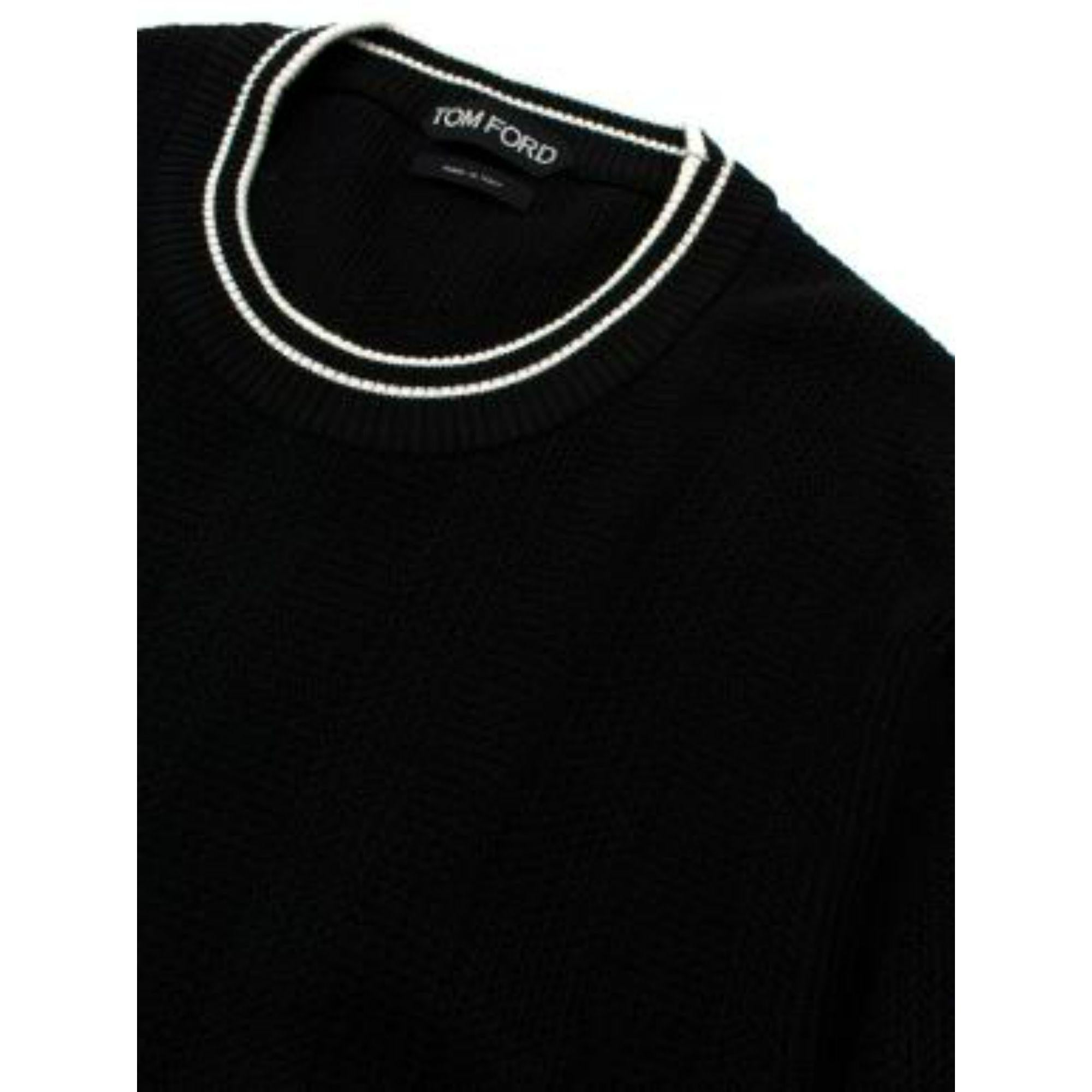 Tom Ford Black Silk & Cotton Knitted Jumper For Sale 1