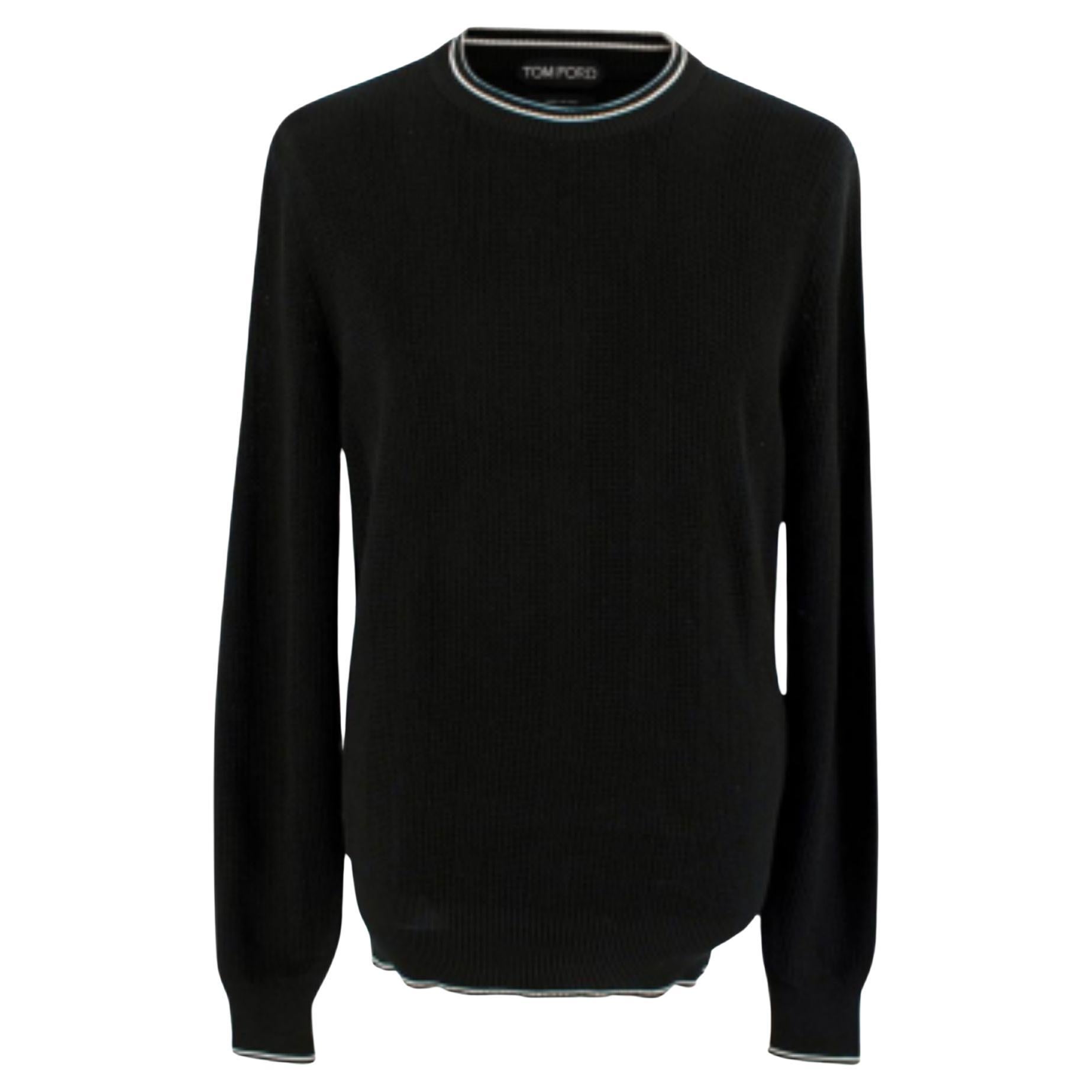 Tom Ford Black Silk & Cotton Knitted Jumper For Sale