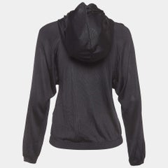 Tom Ford Black Silk Knit Semi Sheer Hooded Jacket S