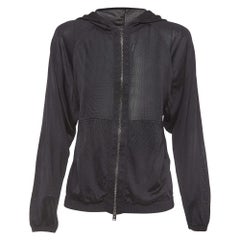 Tom Ford Black Silk Knit Semi Sheer Hooded Jacket S Tom Ford Black Silk Knit Semi Sheer Hooded Jacket S