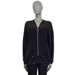 TOM FORD black silk OVERSIZED DOUBLE ZIP PONCHO Jacket 36 XXS