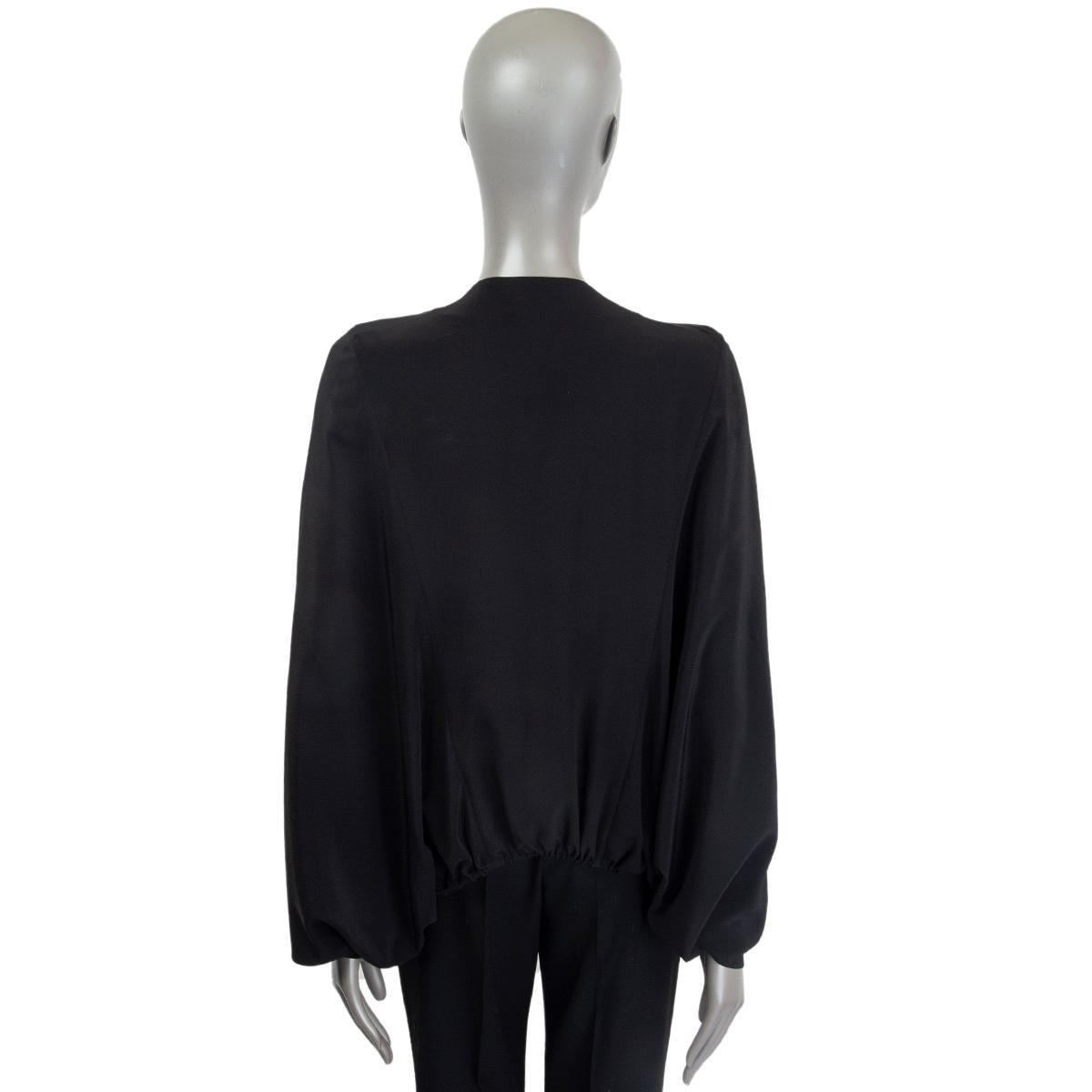 Women's TOM FORD black silk OVERSIZED DOUBLE ZIP PONCHO Jacket 36 XXS For Sale