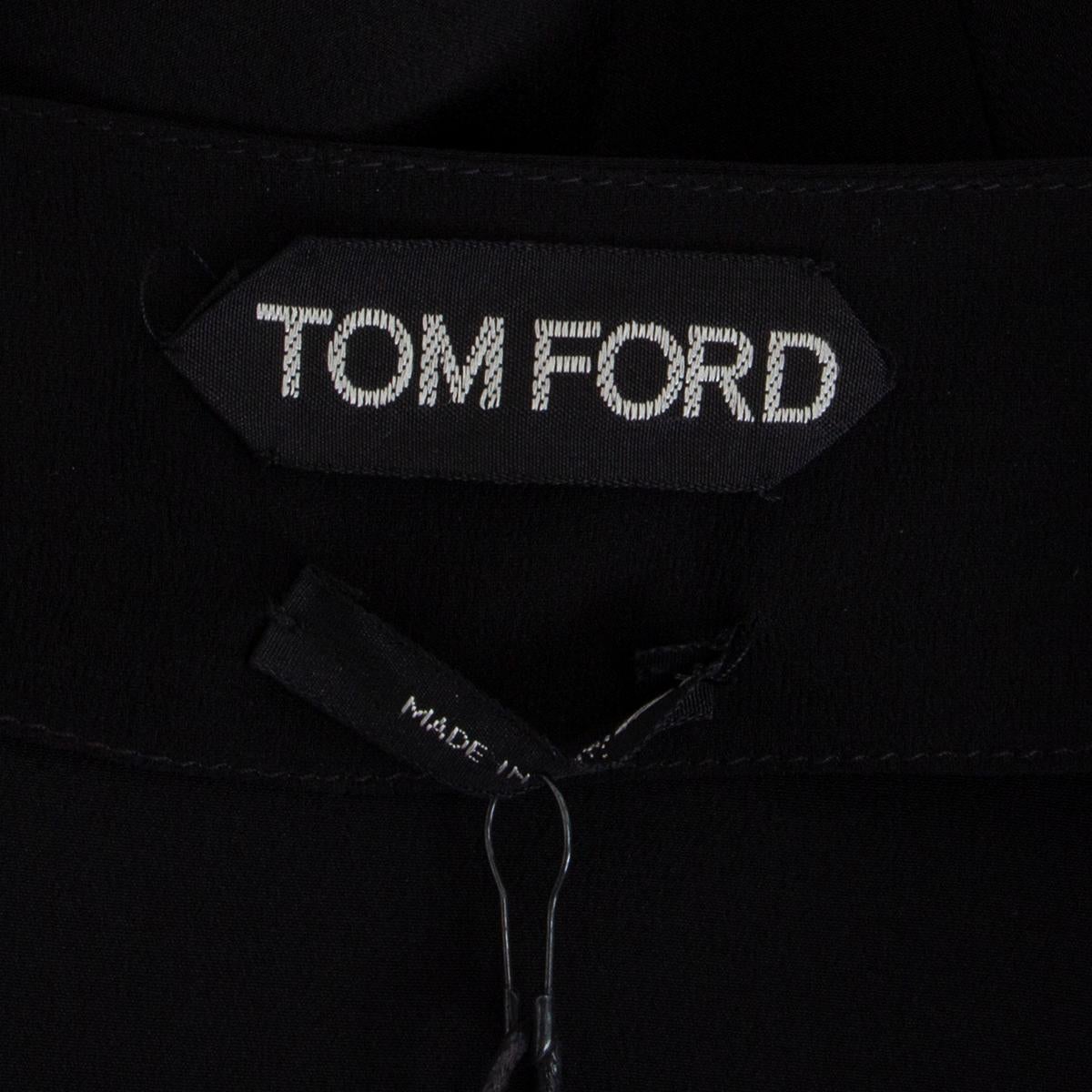 TOM FORD black silk OVERSIZED DOUBLE ZIP PONCHO Jacket 36 XXS For Sale 1
