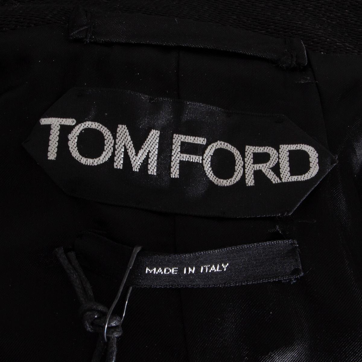 Black TOM FORD black & silver LUREX Fitted Blazer Jacket 36 XXS