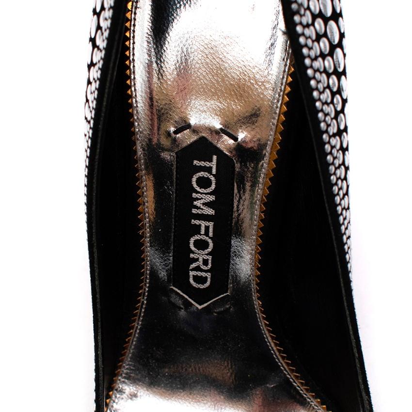 Tom Ford Black/Silver Studded Leather Pumps - Size 38.5 3