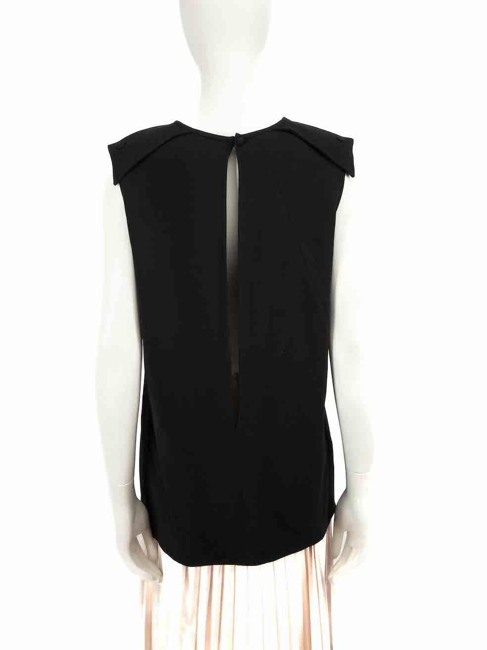 Tom Ford Black Slash Detail Sleeveless Top Size XL In Good Condition For Sale In London, GB
