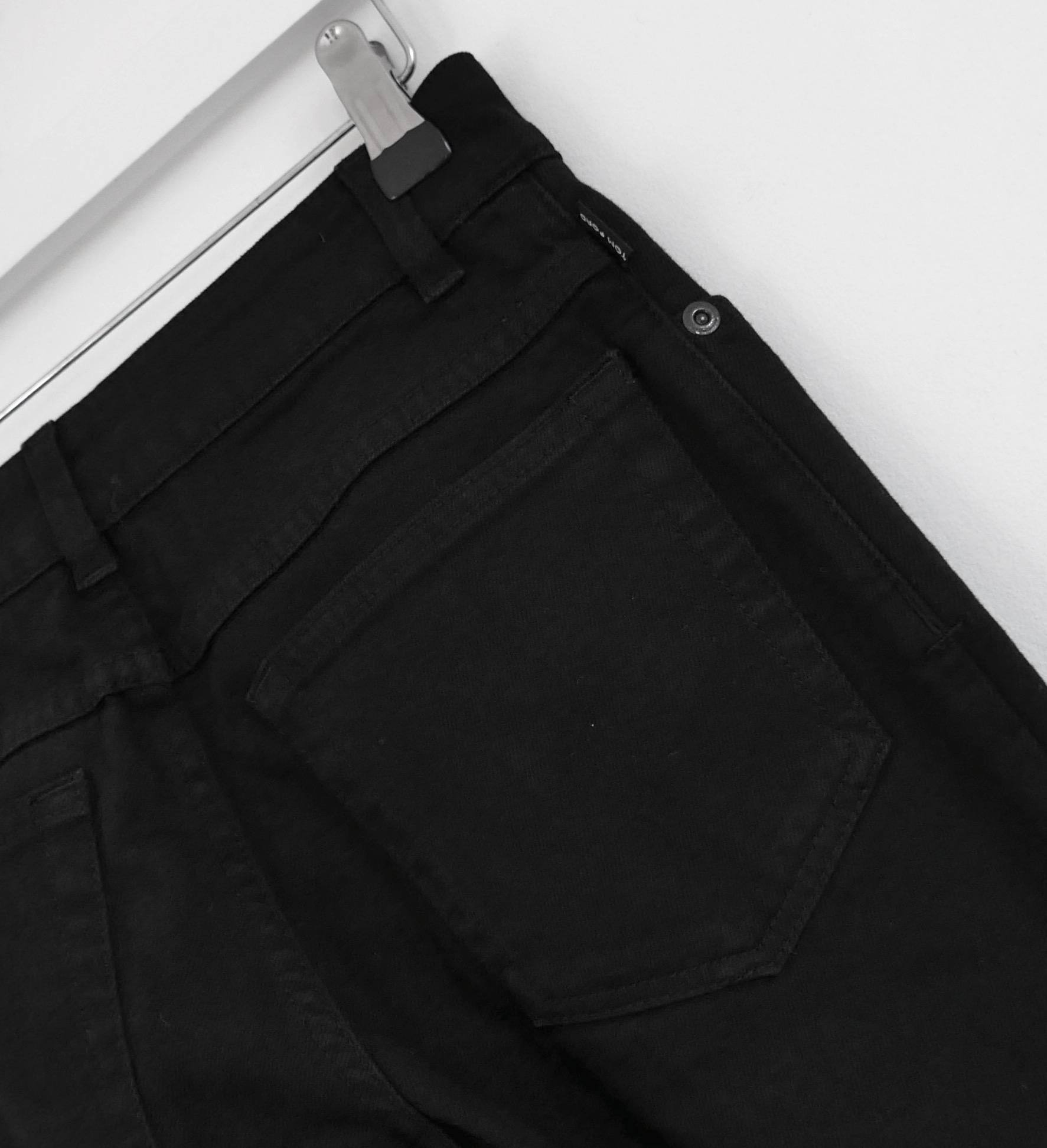 Women's Tom Ford Black Stretch Denim Flared Jeans For Sale