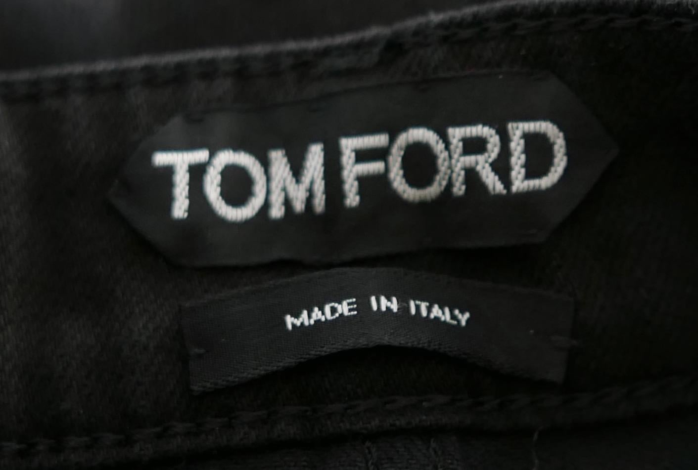 Tom Ford Black Stretch Denim Flared Jeans For Sale 1