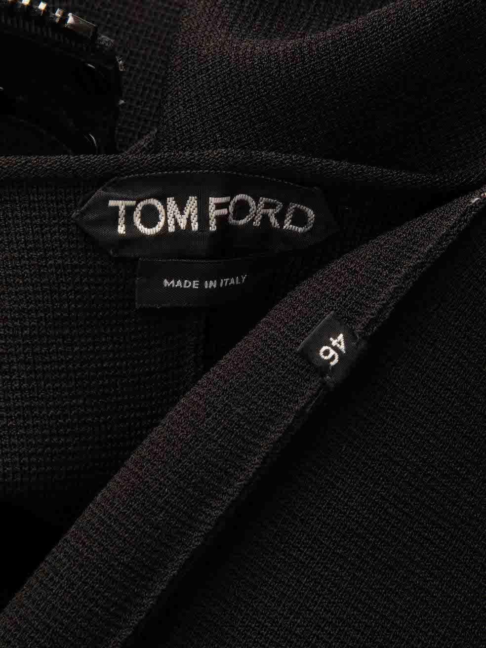 Women's Tom Ford Black Stretch Weave Jacket Size XL For Sale