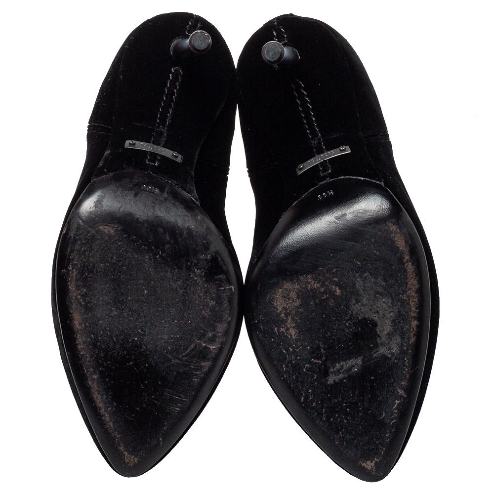 Tom Ford Black Suede Crystal Embellished Ankle Boots Size 38.5 3
