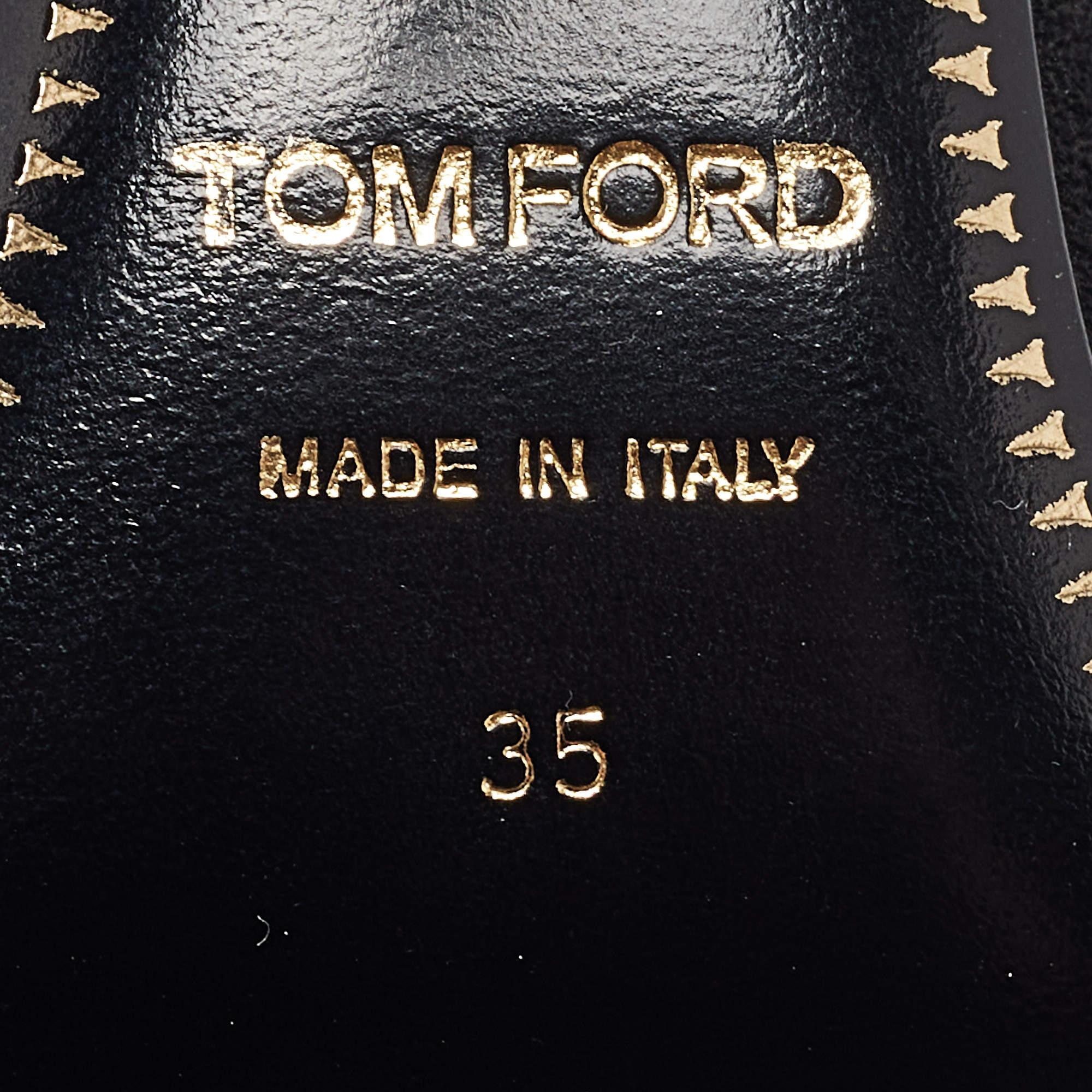 Tom Ford Black Suede Padlock Pumps Size 35 4