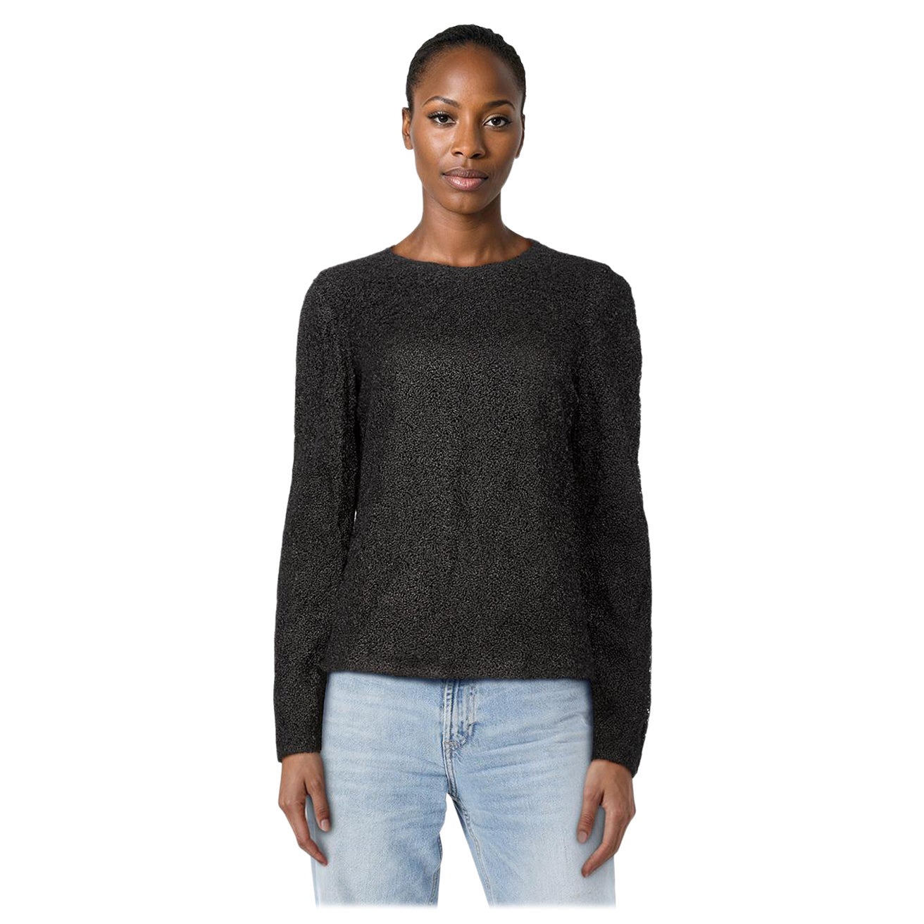 Tom Ford Black Textured Long Sleeve Top Size S im Angebot