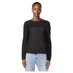 Tom Ford Black Textured Long Sleeve Top Size S