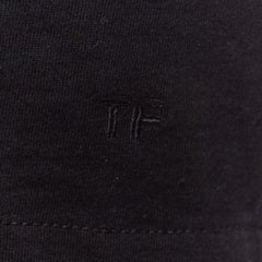 TOM FORD black TF logo embroidered pocketed round neck tshirt IT46 XL