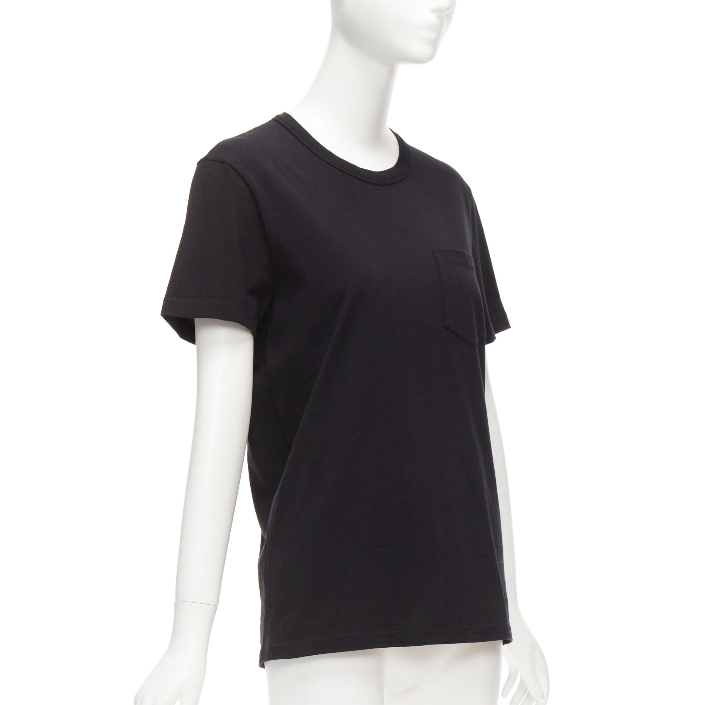 TOM FORD black TF logo embroidered pocketed round neck tshirt IT46 XL In Excellent Condition For Sale In Hong Kong, NT