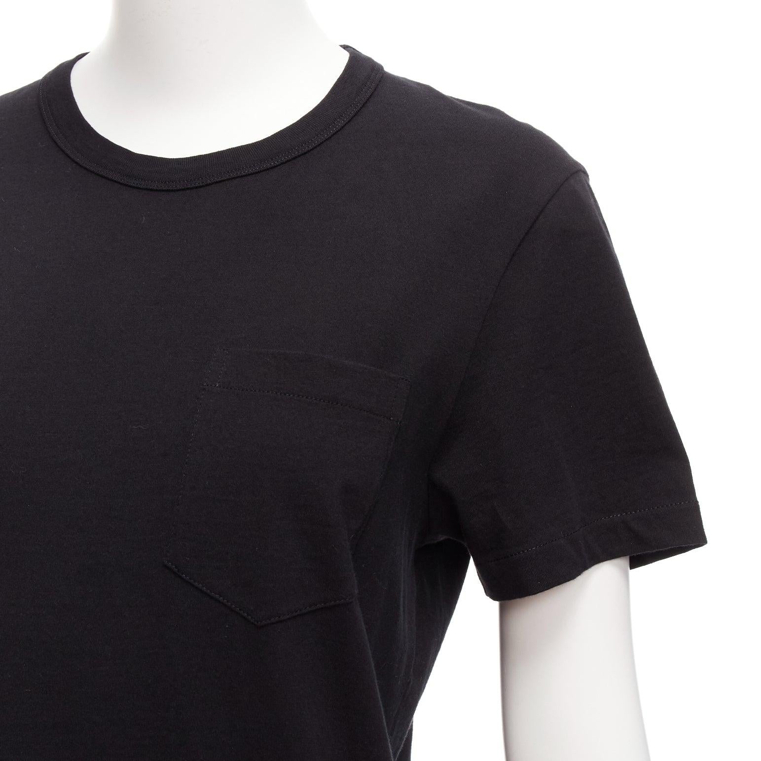 TOM FORD schwarzes TF-Logo besticktes Rundhals-T-Shirt IT46 XL im Angebot 2