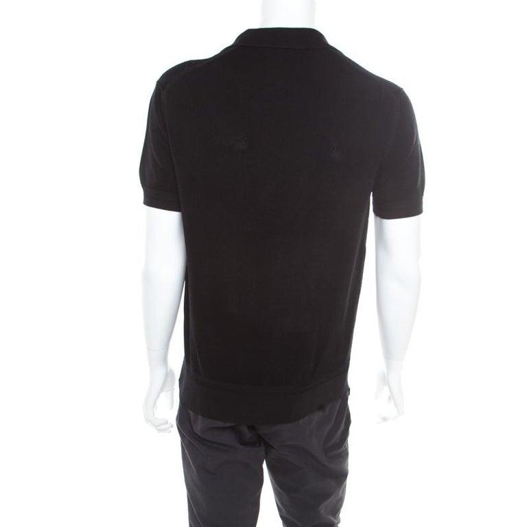 Tom Ford Black Tricot Knit Short Sleeve Polo T-Shirt XXL For Sale at ...