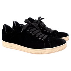 Tom Ford Black Velvet Low Top Trainers