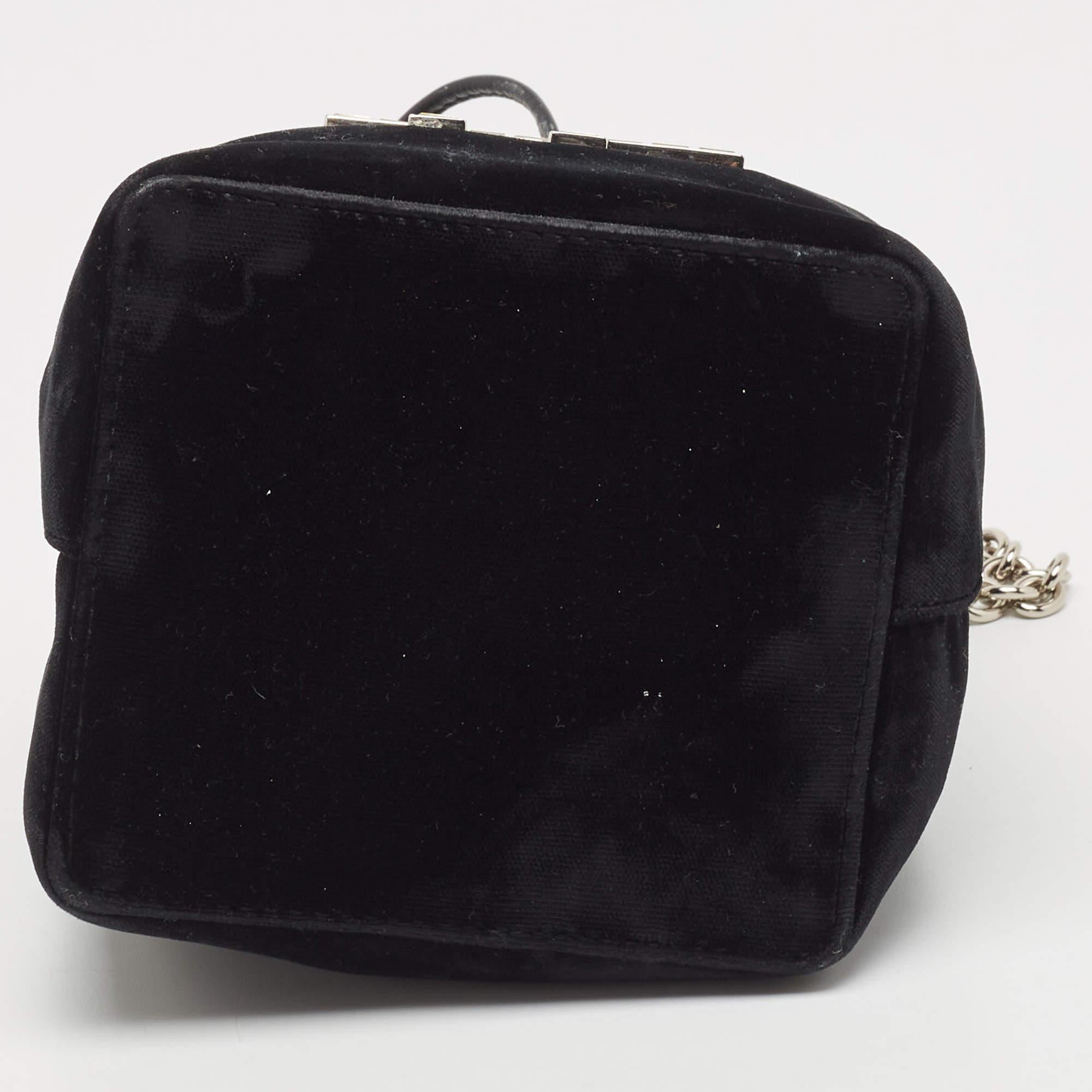 Tom Ford Black Velvet Mini TF Crystals Bucket Bag For Sale 1