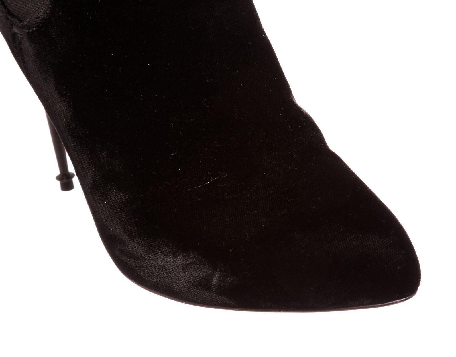 Tom Ford Black Velvet Spiked Boots Heels Shoes 39.5 1