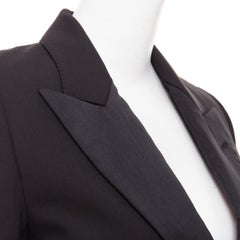 TOM FORD black virgin wool silk peak lapel  tuxedo blazer IT36 XXS
