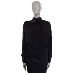 TOM FORD black viscose BAT WING COCKTAIL Dress 38 XS