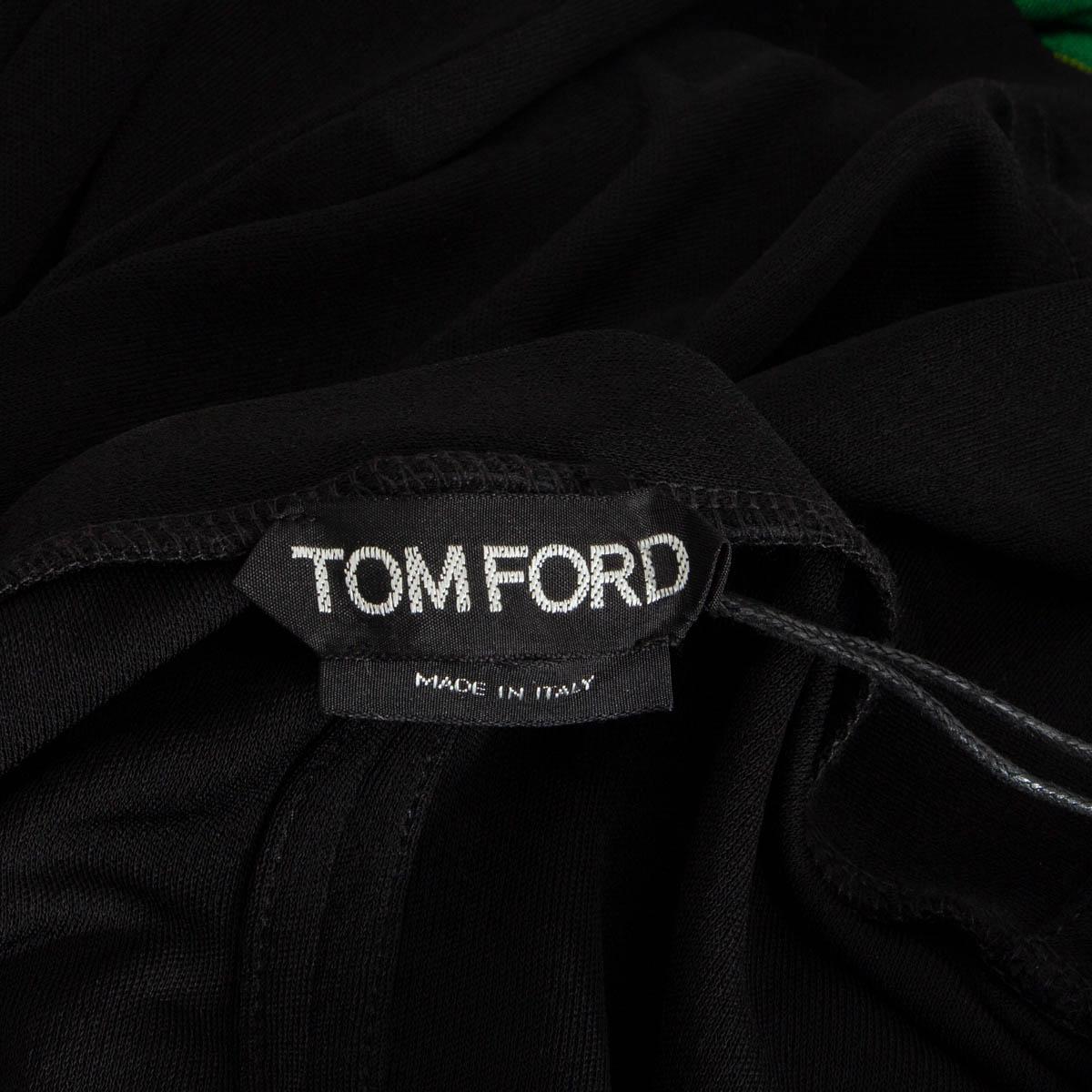Black TOM FORD black viscose BELL SLEEVE V-NECK Blouse Shirt 44 L For Sale