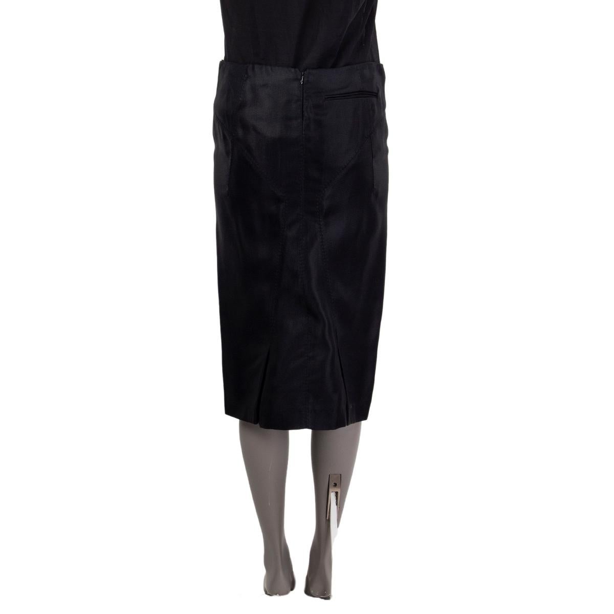 Black TOM FORD black viscose STRUCTURED PENCIL Skirt S For Sale