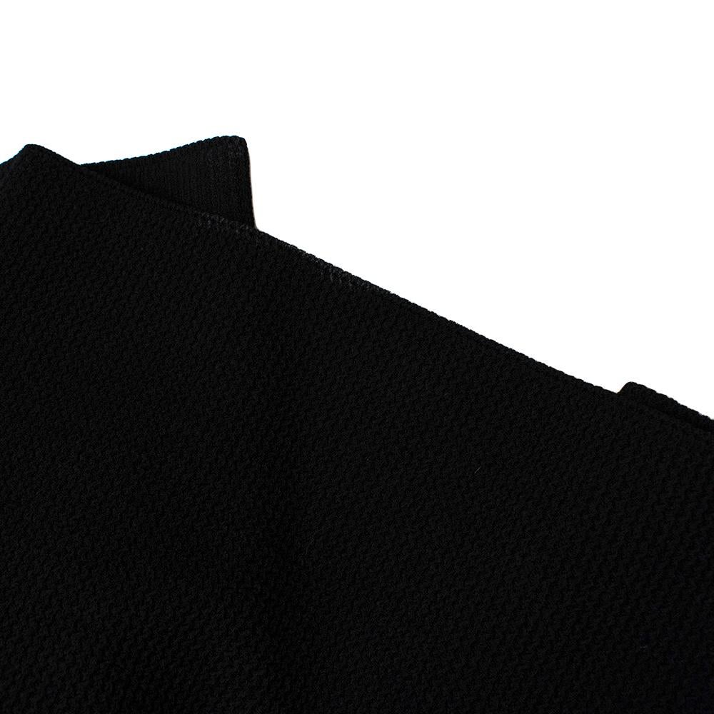 Tom Ford Schwarzes Waffelstrick-Langarmkleid mit Reißverschluss M 6