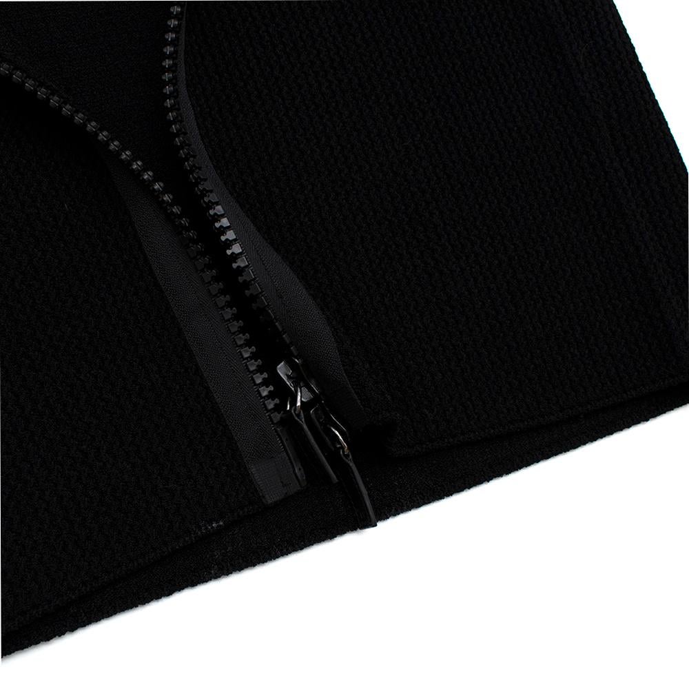 Tom Ford Schwarzes Waffelstrick-Langarmkleid mit Reißverschluss M 1